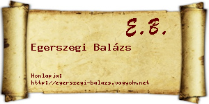 Egerszegi Balázs névjegykártya